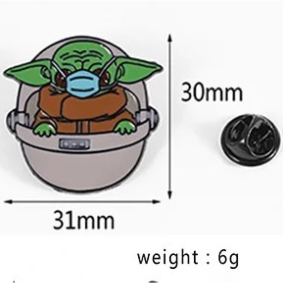 Masked Yoda Enamel Pin Star Wars Nurse Doctor Gift Healthcare Alien Spaceship - Picture 3 of 7
